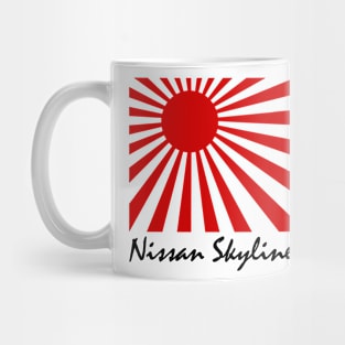 Nissan Skyline r33 GTR, JDM Car Japanese Flag Mug